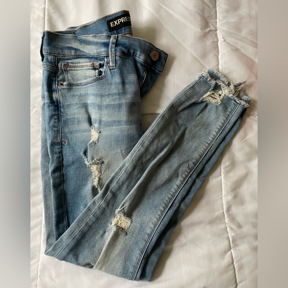 Express Ankle Jeans Distressed